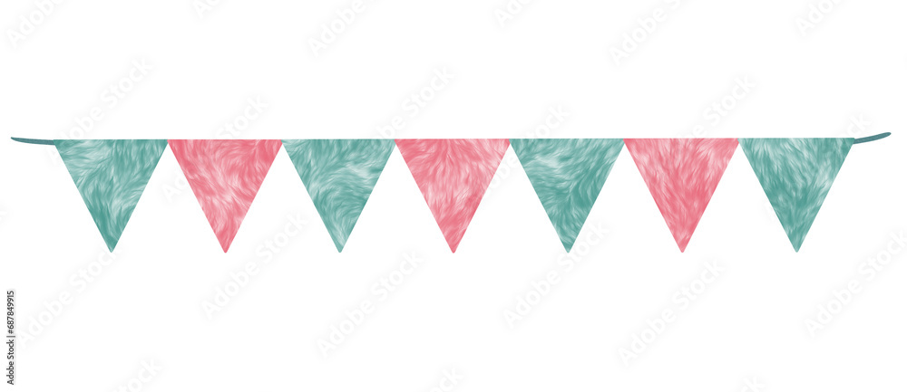 Fototapeta premium Multicolored triangle flags digital file decorate.