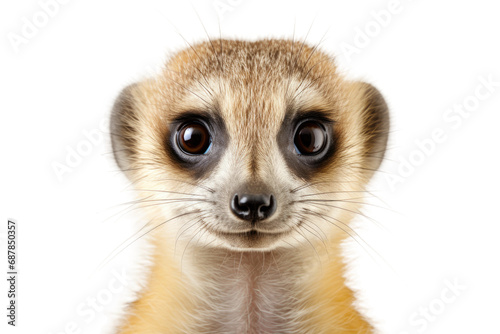 Animal Young Calm Suricate Standing on a White or Clear Surface PNG Transparent Background photo