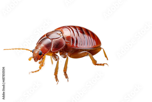 Animal Bedbug Navigates Leafy Branch Labyrinth on a White or Clear Surface PNG Transparent Background