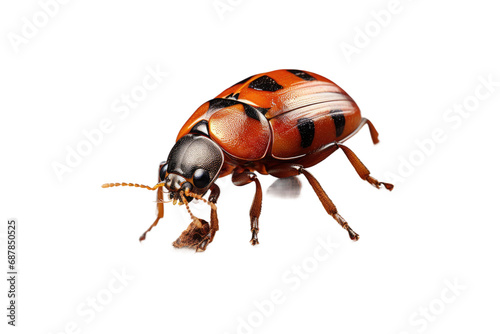 Animal Tiny Bedbug Perches on Fragile Branch on a White or Clear Surface PNG Transparent Background