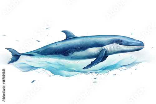 Animal Blue Whale Shoal Companions Below on a White or Clear Surface PNG Transparent Background