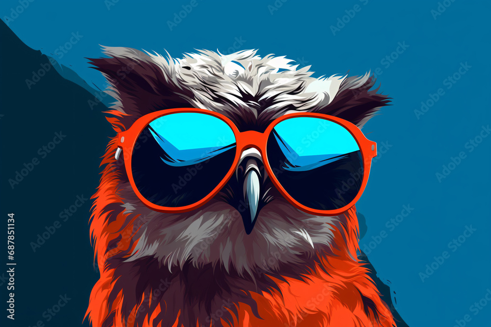 Cool and Stylish Owl in Sunglasses