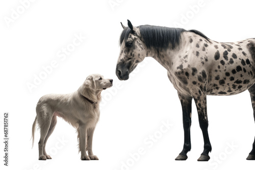 Animal Pooch and Horse Surprising Friendship on a White or Clear Surface PNG Transparent Background