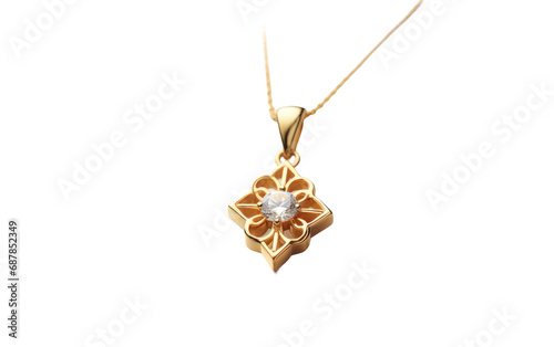Gold Necklace isolated on transparent background