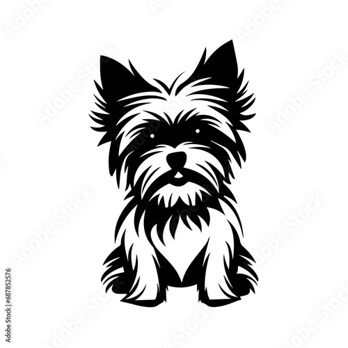 Yorkshire Terrier Logo Monochrome Design Style