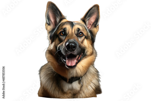 Animal Joyful Mix Smiling German Shepherd Blend on a White or Clear Surface PNG Transparent Background