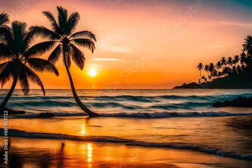 sunset on the beach © HUSNA