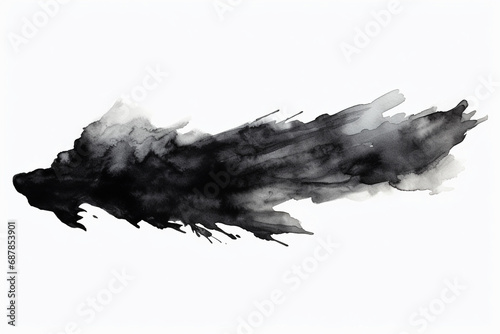 Bold Elegance: Black Paint Brush Strokes in Watercolor Isolated on a Transparent Background © Cyprien Fonseca