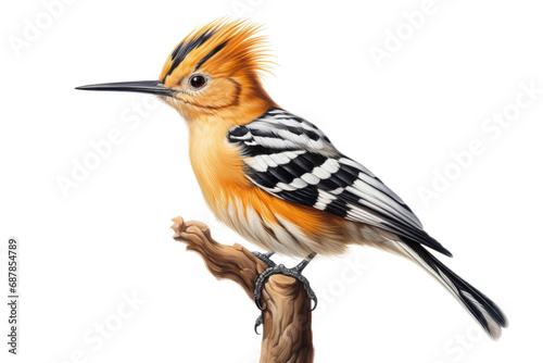Animal Hoopoe Soars Feathers Catching Wind on a White or Clear Surface PNG Transparent Background