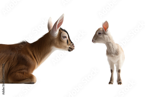 Animal Curious Mouse Friend of Goat on a White or Clear Surface PNG Transparent Background