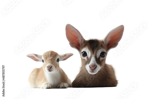 Animal Barnyard Bond Mouse with Goat on a White or Clear Surface PNG Transparent Background