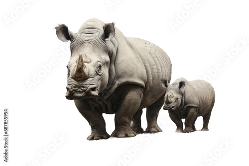 Animal Rare Animal Duo Panda Rhino on a White or Clear Surface PNG Transparent Background