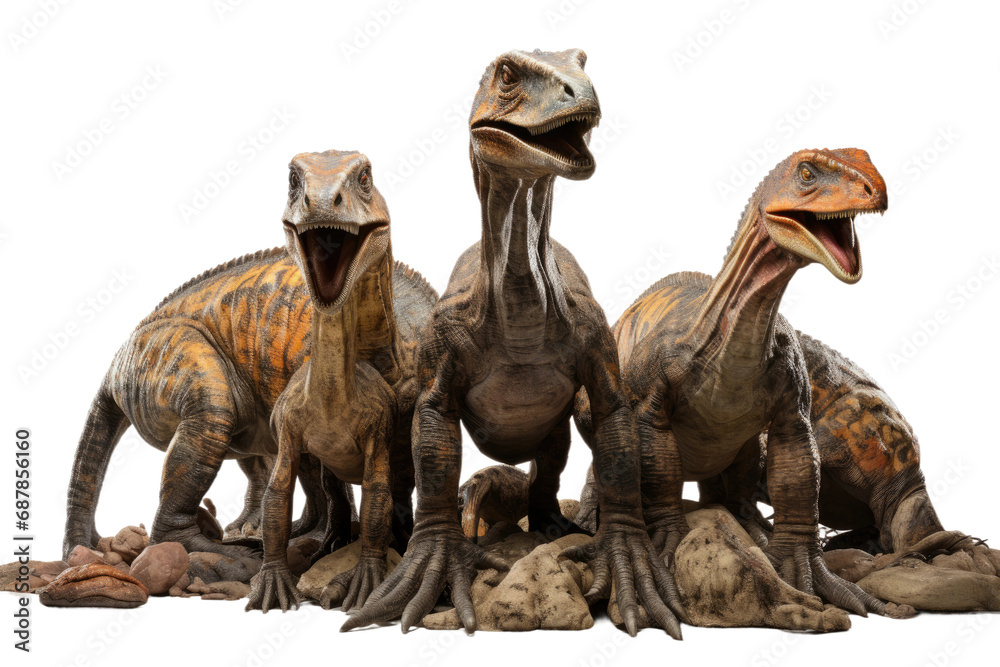 Animal Parasaurolophus Group Dynamics Dino Gathering on a White or Clear Surface PNG Transparent Background