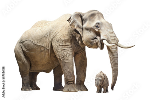 Animal Elephant and Son Family Connection on a White or Clear Surface PNG Transparent Background