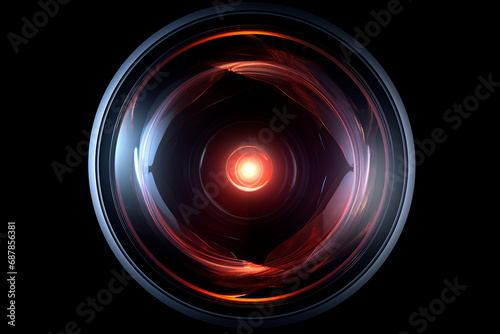 Celestial Spark: Graphic Lens Flare Element on Dark Background
