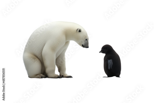 Animal Frozen Friendship Penguin Polar Bear Union on a White or Clear Surface PNG Transparent Background