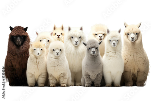 Animal Frozen and Furry Penguin Alpaca Duo on a White or Clear Surface PNG Transparent Background. Set of Alpaca Animal PNG. Alpaca Animal Group Picture or Photo.