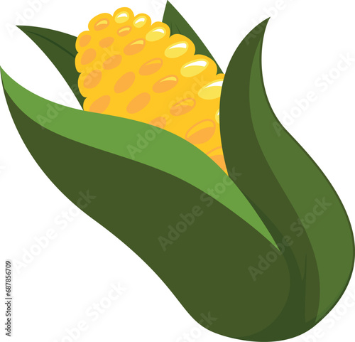 Corn fresh vegetables on white background vector design