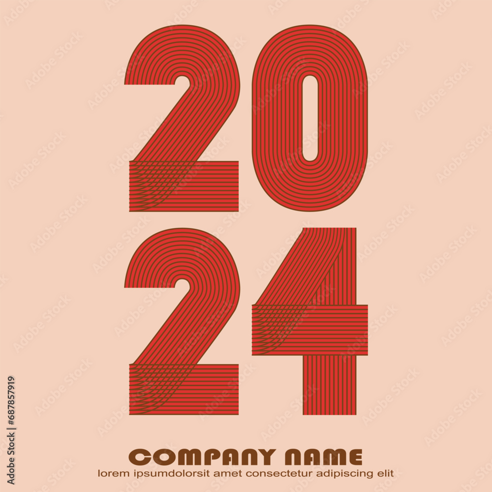 2024 Background Design Indesign Modern 2024 background vector illustration. Minimal abstract graphic ...