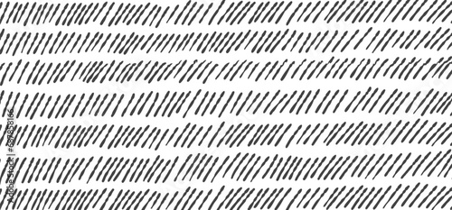 Seamless pattern with hand drawn doodle dashes. Short grunge brushstrokes. Vector geometric backdrop.