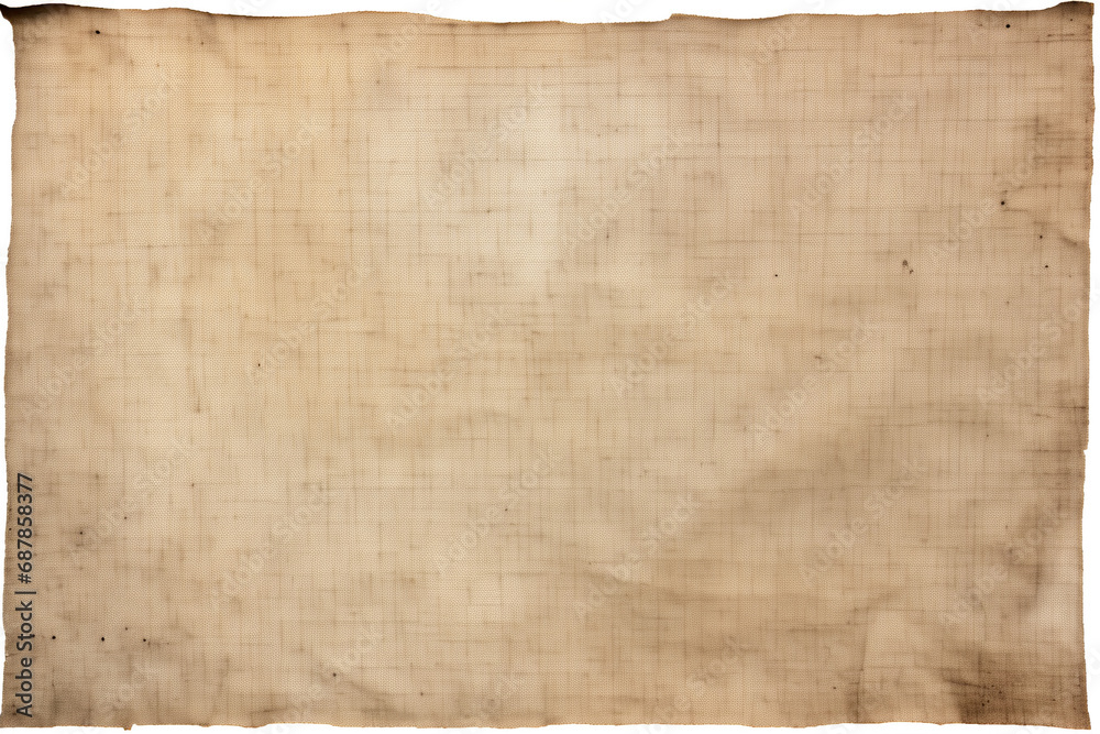 Timeless Elegance: Isolated Old Beige Sheet with Transparency