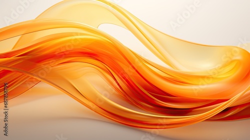 abstract wavy background with orange silk streams