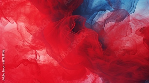 Red ink abstract background. Acrylic paint backdrop for perfume, hookah, cosmetics. Mysterious smoke clouds, colorful fog photo