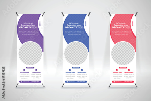creative minimal business Rollup & x stand banner design template