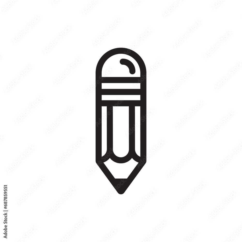 Pencil icon vector illustration. Stationery, back to school symbol Pencil icon vector illustration. Stationery, back to school symbol