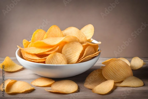 potato chips in a white bowl