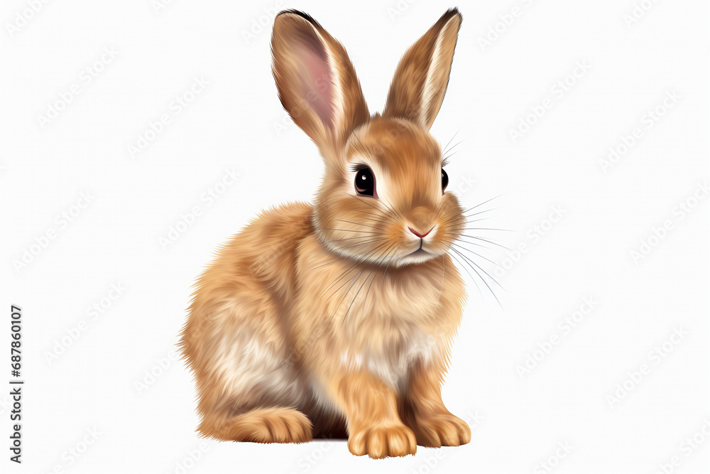Whiskered Elegance: Isolated Rabbit on a Transparent Background Whiskered Elegance: Isolated Rabbit on a Transparent Background