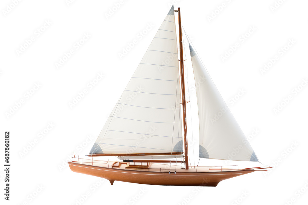 Sailing in Style Ocean Serenity Model on Transparent Background, PNG, Generative Ai