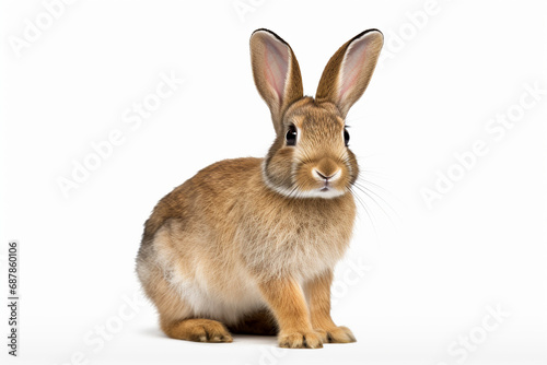 Transparent Tranquility  Rabbit Portrayed Alone in a Clear Background
