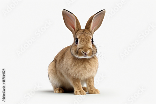 Whiskered Elegance: Isolated Rabbit on a Transparent Background