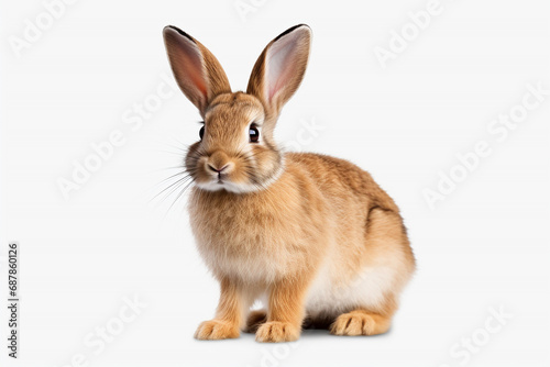 Whiskered Elegance  Isolated Rabbit on a Transparent Background