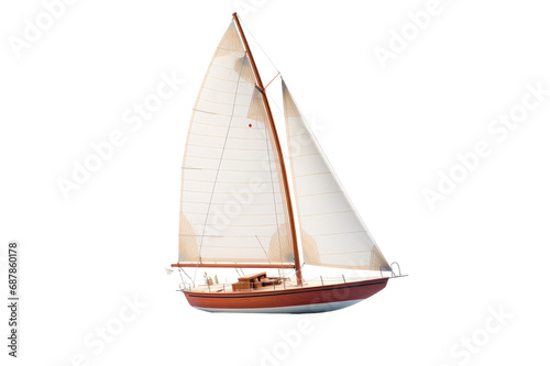 Ocean Serenity Sailboat Model on Transparent Background, PNG, Generative Ai