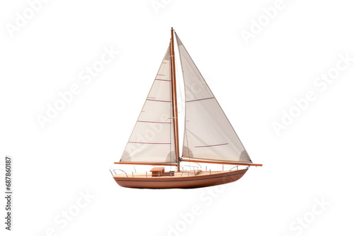 Sailboat in Ocean Serenity on Transparent Background, PNG, Generative Ai