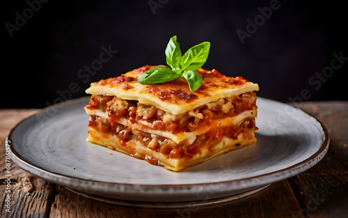 Capture the essence of Lasagna in a mouthwatering food photography shot Generative AI