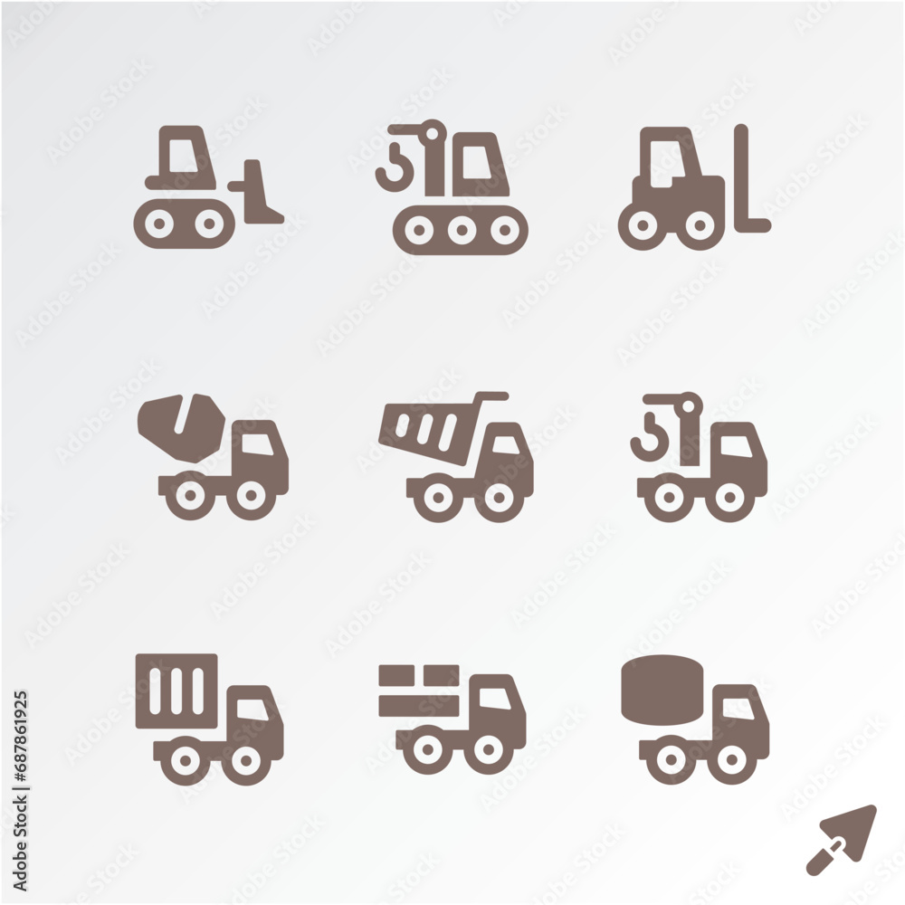 Truck Construction icon series Truck Construction icon series