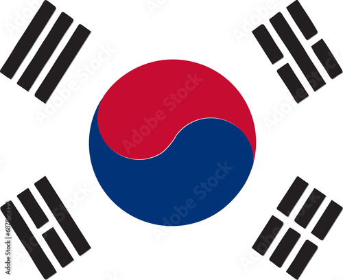 The South Korean flag icon  photo