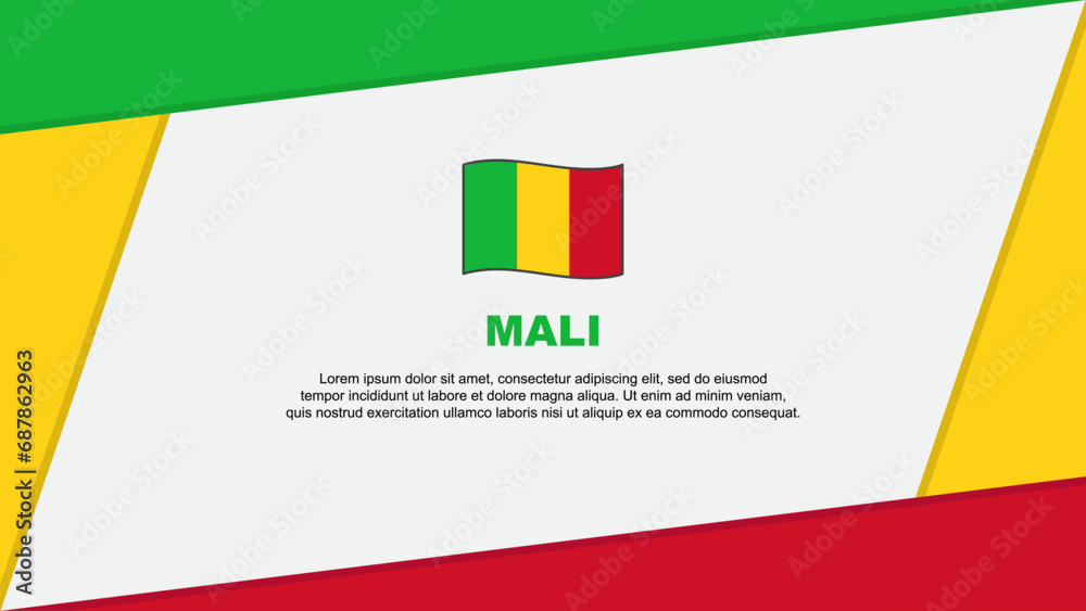 Fototapeta premium Mali Flag Abstract Background Design Template. Mali Independence Day Banner Cartoon Vector Illustration. Mali Banner