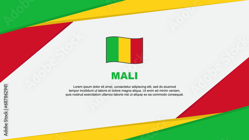 Mali Flag Abstract Background Design Template. Mali Independence Day Banner Cartoon Vector Illustration. Mali