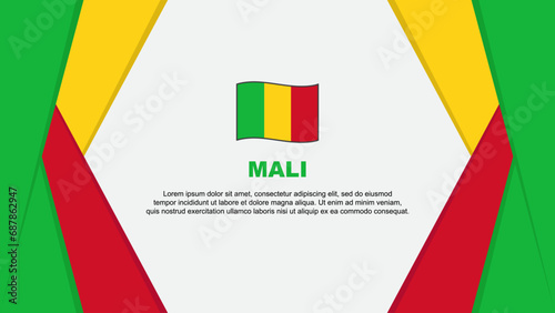 Mali Flag Abstract Background Design Template. Mali Independence Day Banner Cartoon Vector Illustration. Mali Background