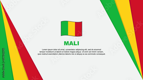 Mali Flag Abstract Background Design Template. Mali Independence Day Banner Cartoon Vector Illustration. Mali Flag