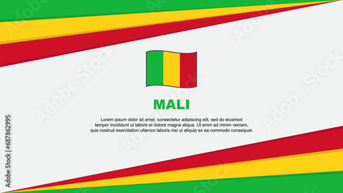 Mali Flag Abstract Background Design Template. Mali Independence Day Banner Cartoon Vector Illustration. Mali Design