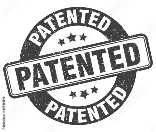 patented stamp. patented label. round grunge sign
