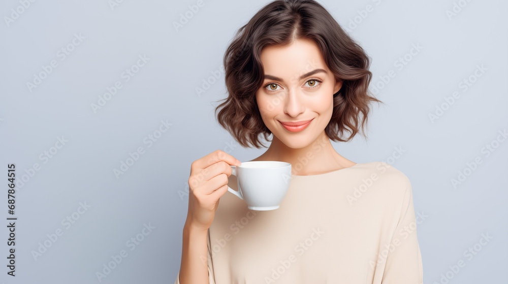 woman with a cup of coffee woman with a cup of coffee