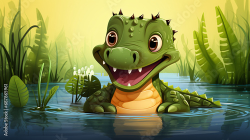 Cute Cartoon Aligator