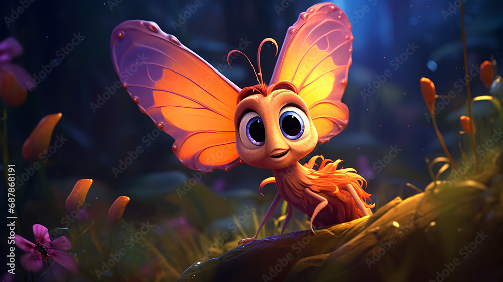 Cute Cartoon Butterfly Character