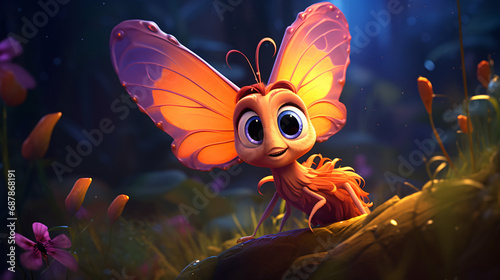 Cute Cartoon Butterfly Character